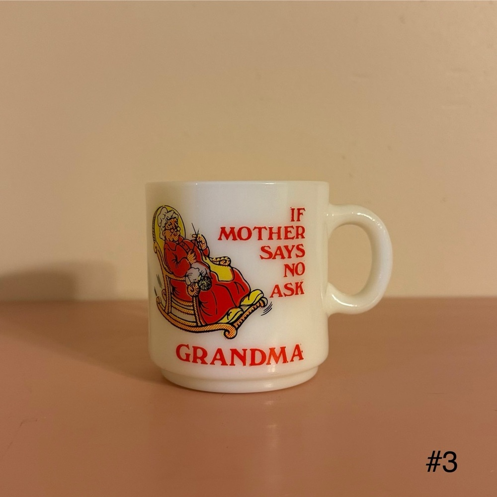 Vintage Mid Century Stackable Coffee Mug Ask Grandma